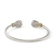 TWO TONE CHAMPAGNE CRYSTAL CLASSIC CABLE BRACELET # 73024BR-CHAM(FE2)