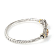 TWO TONE CHAMPAGNE CRYSTAL CLASSIC CABLE BRACELET # 73024BR-CHAM(FE2)