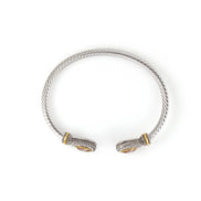 TWO TONE PAVE CLASSIC CABLE BRACELET # 73024BR
