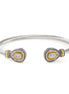 TWO TONE CLEAR CRYSTAL CLASSIC CABLE BRACELET # 73024BR-CLR(FF2)