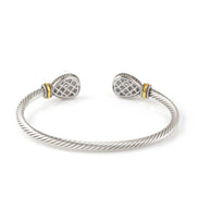 TWO TONE CLEAR CRYSTAL CLASSIC CABLE BRACELET # 73024BR-CLR(FF2)