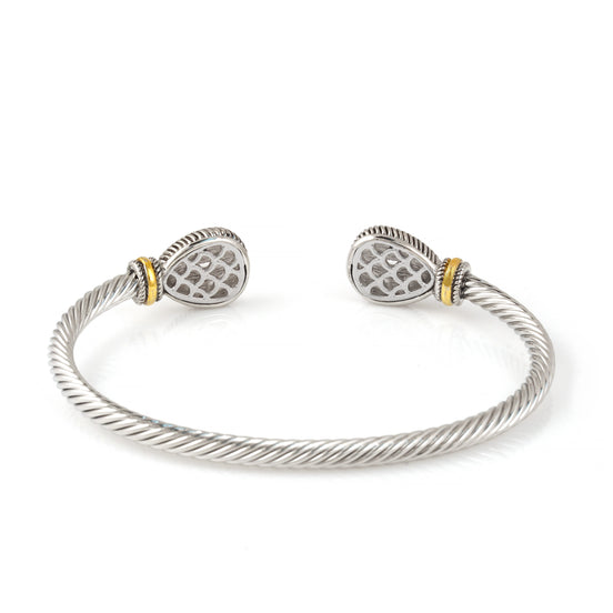 TWO TONE PAVE CLASSIC CABLE BRACELET # 73024BR