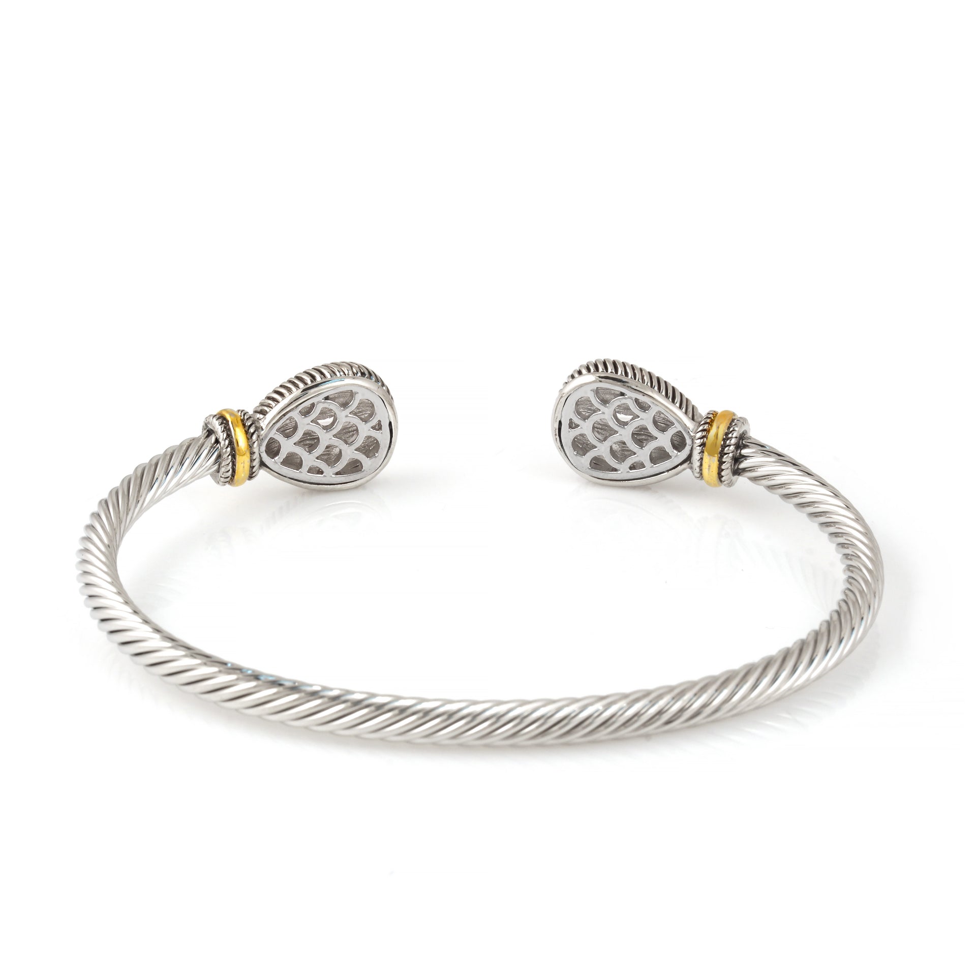 TWO TONE PAVE CLASSIC CABLE BRACELET # 73024BR