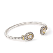 TWO TONE CLEAR CRYSTAL CLASSIC CABLE BRACELET # 73024BR-CLR(FF2)