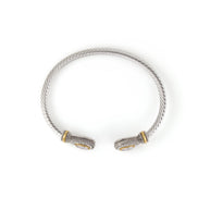 TWO TONE CLEAR CRYSTAL CLASSIC CABLE BRACELET # 73024BR-CLR(FF2)