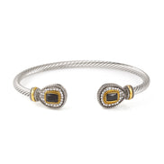 TWO TONE JET CRYSTAL CLASSIC CABLE BRACELET # 73024BR-JET(FE2)