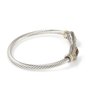 TWO TONE JET CRYSTAL CLASSIC CABLE BRACELET # 73024BR-JET(FE2)