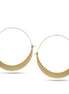Matte Finished Gold Moon Hoop Earrings