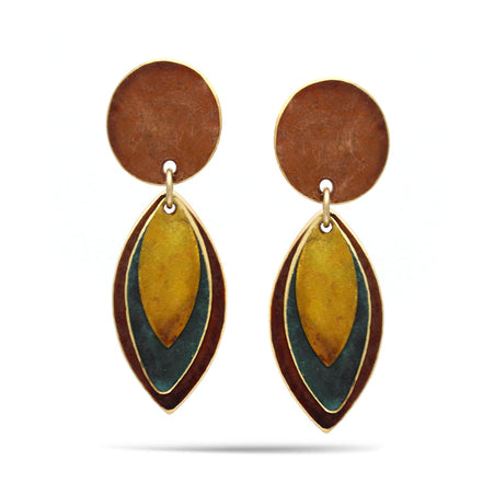 Brown Patina Post Earrings