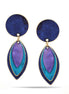 Purple And Turquoise Patina Post Earrings
