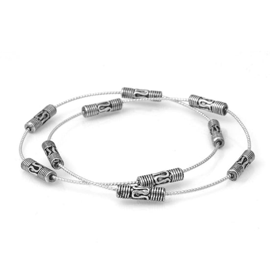 Rhodium 2Pcs Bracelets