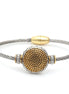 Two Tone Round Gold Dots Twisted Rope Magnetic Clasp Bracelet