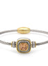 Two Tone Square Champagne Crystal Twisted Rope Magnetic Clasp Bracelet