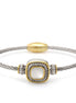 Two Tone Square Mother Of Pearl Twisted Rope Magnetic Clasp Bracelet