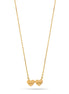 Mr And Mrs Double Heart Gold Pendant Adjustable Length Short Chain Necklace