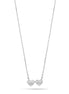 Mr And Mrs Double Heart Rhodium Pendant Adjustable Length Short Chain Necklace