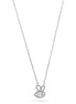 Rhodium Small Pendant Adjustable Length Short Necklace