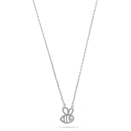 Rhodium Small Pendant Adjustable Length Short Necklace