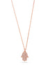 Rose Gold Hamsa Hand Crystal Small Pendant Adjustable Length Short Chain Necklace