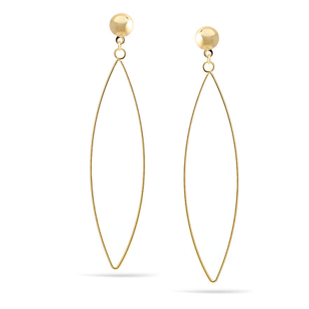 Gold Marquise Post Earrings
