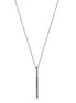 Rhodium "Blessed" Bar Pendant Adjustable Length Chain Necklace