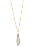 Gold Crystal Sand Glitter Teardrop Pendant Adjustable Length Chain Necklace