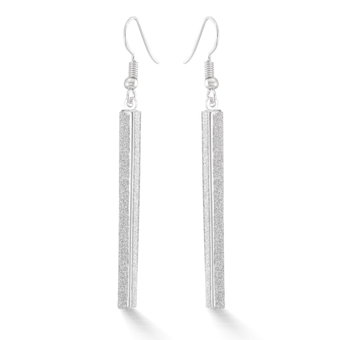 Silver Sand Glitter Drop Earrings