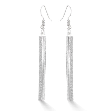 Silver Sand Glitter Drop Earrings