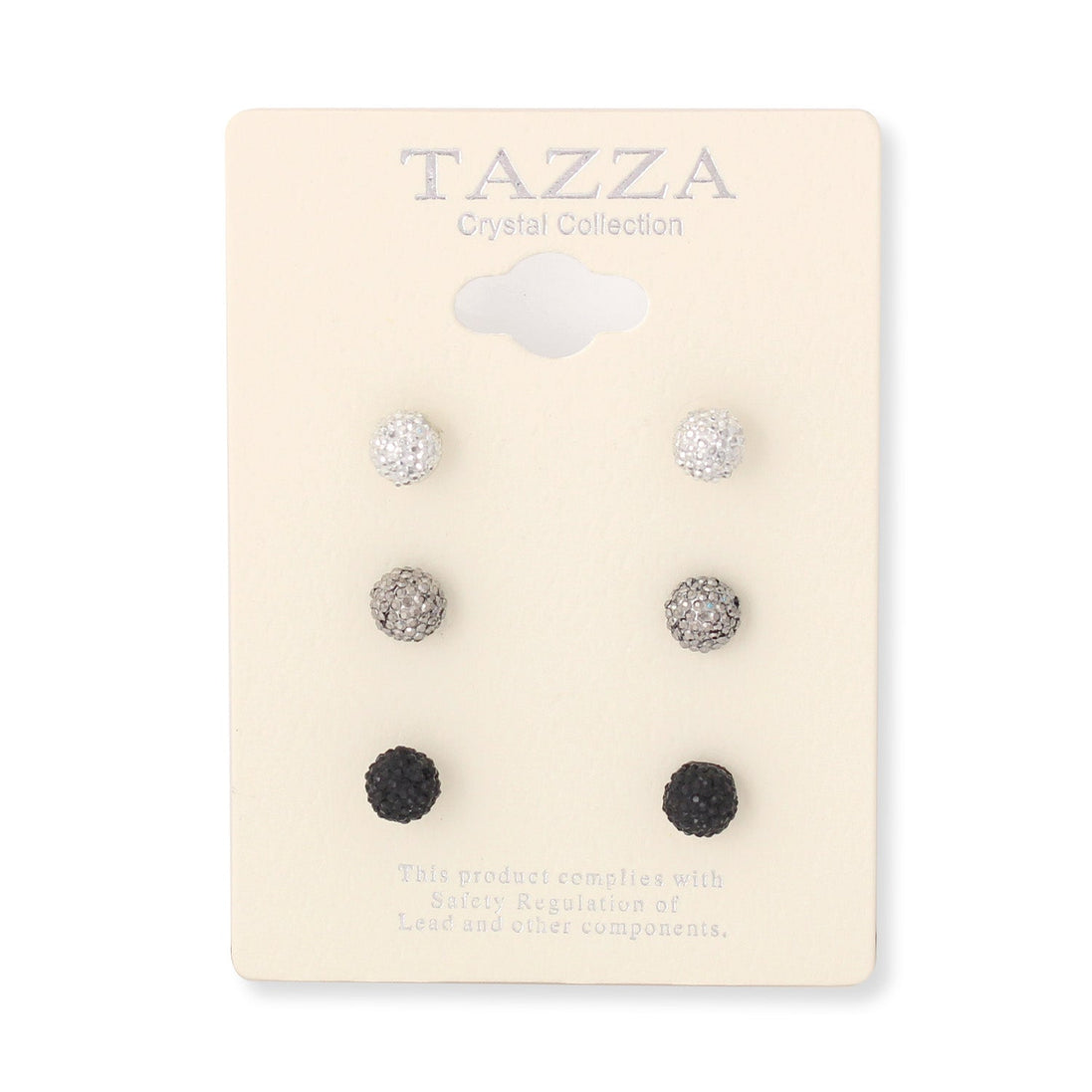 Silver Hematite And Black Ball Set Of 3 Post Earrings