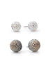 Silver And Hematite Ball Set Of 2 Post Earrings