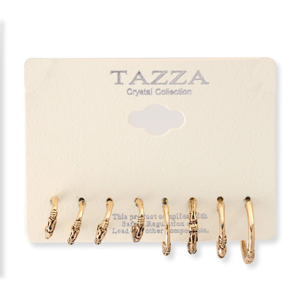 Gold Set Of 4 Post Earrings