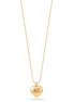 Gold Heart Pendant Adjustable Length Ball Chain Necklace