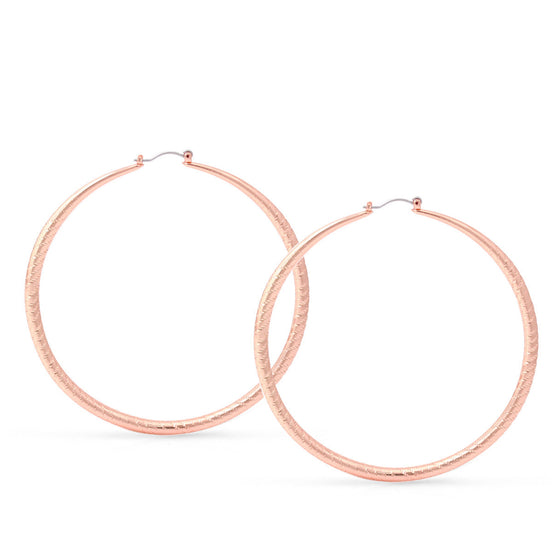 Rose Gold Round Hoop Earrings