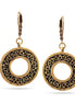 Gold Round Filigree Drop Earrings