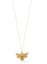 Topaz Crystal And Pearl Gold Bee Pendant Adjustable Length Chain Necklace