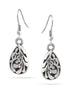Silver Filigree Teardrop Dangle Earrings