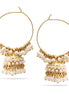 Gold Cream Pearl Dogra Jhumka Chandelier Hoop Earrings