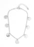 Silver Round Charm Anklets