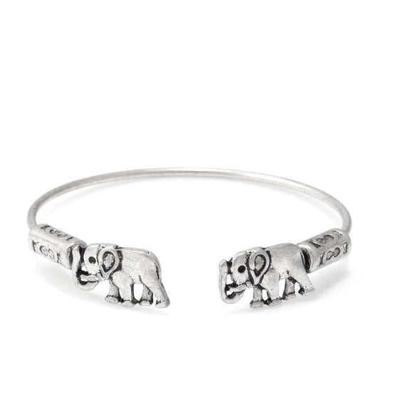 Silver Elephant Cuff Bracelet
