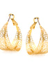 Gold Laser-Cut Flower Hoop Earrings