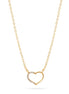 Gold Small Heart Crystal Pendant Adjustable Length Chain Necklace