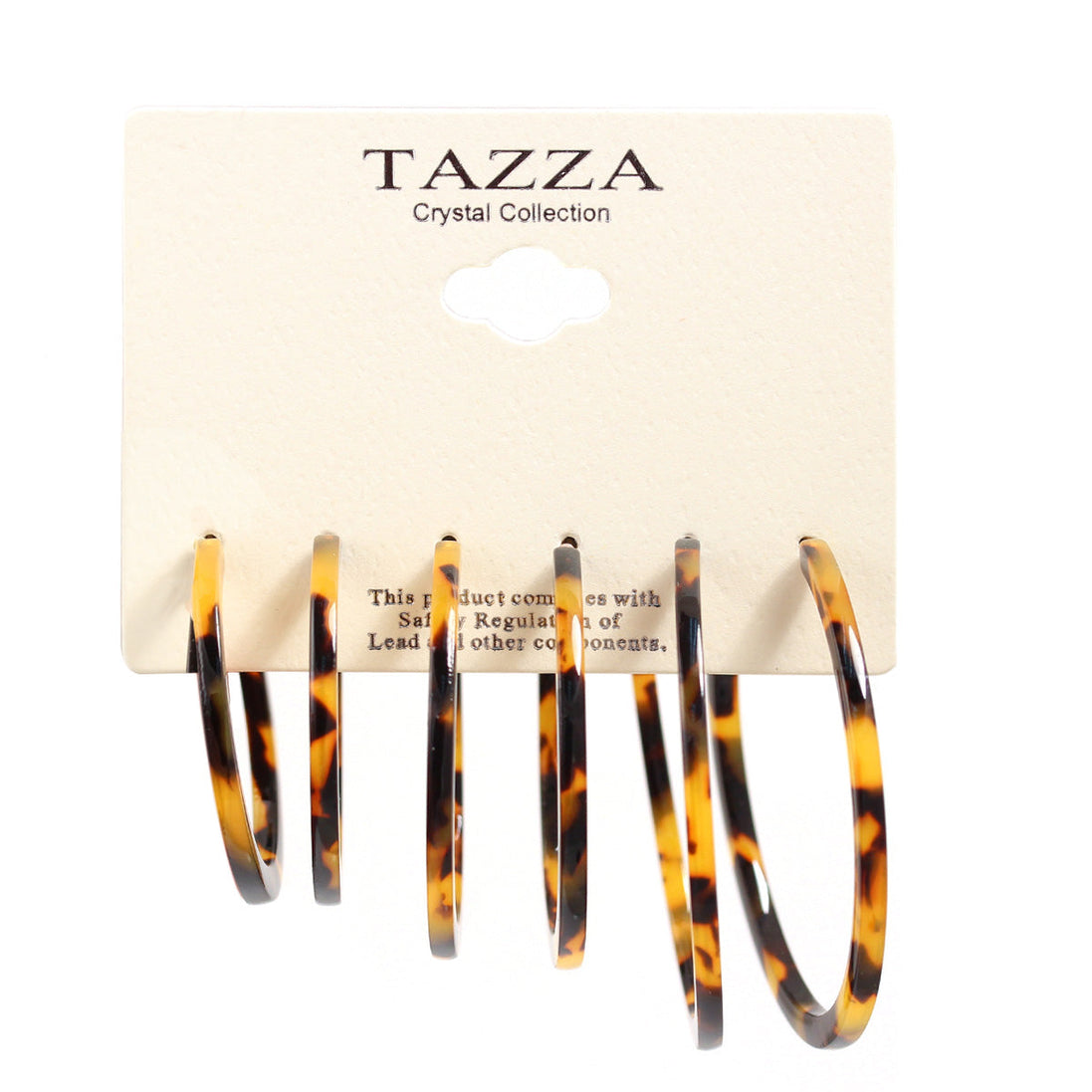 Tortoise Shell Acetate Resin Set Of 3 Gold Post Earrings