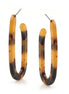 Tortoise Shell Acetate Resin Oval Post Earrings