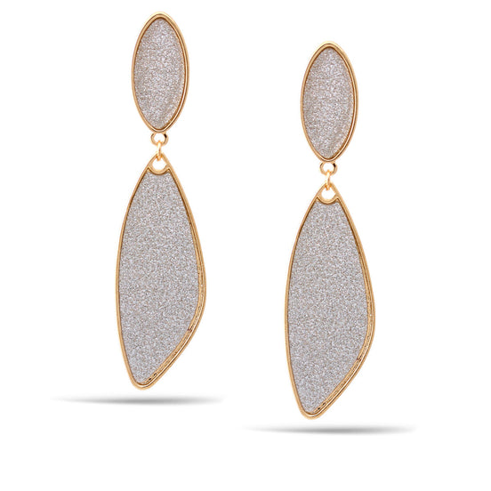 Gold Silver Sanded Clip On Earrings