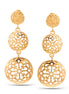 Gold Round Filigree Dangle Post Earrings