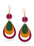 TORTOISE SHELL ACETATE RESIN TEARDROP GOLD POST EARRINGS #EAR-2761