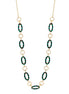 Gold Green And Black Oval Link Adjustable Length Chain Necklace