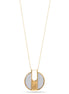 Gold Silver Sanded Round Pendant Adjustable Length Chain  Necklace