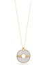 Gold Silver Sanded Round Pendant Adjustable Length Chain  Necklace