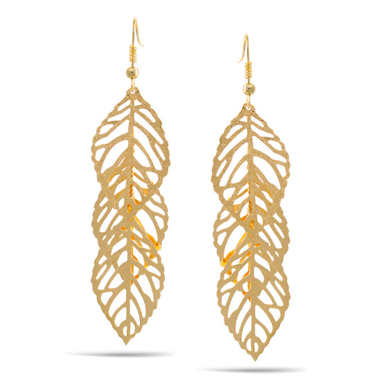 Gold Leaf Drop Earrings